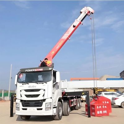 10 ton 12 ton vrachtwagen gemonteerde kraan met opvouwbaar ontwerp en 10245x2496x3450m laadvermogen