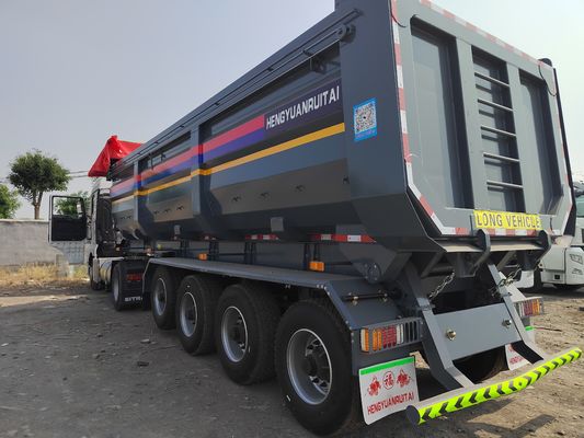 Op maat gemaakte kleuren zelfontlaadbare graantransport aanhangwagen 8000-9000 mm wielbasis en meer
