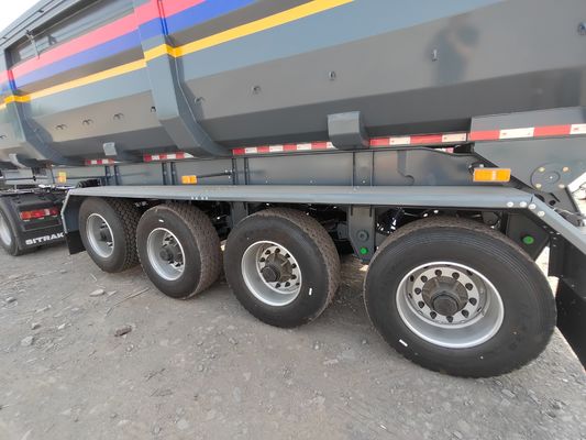 Op maat gemaakte kleuren zelfontlaadbare graantransport aanhangwagen 8000-9000 mm wielbasis en meer